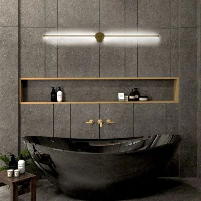 Επιτοίχια απλίκα LED kelvo® DIADEM 18W 2160lm 120° AC 220-240V IP20 ρυθμιζόμενο λευκό CCT με εναλλαγή χρωμάτων 2700K/4500K/6000K χρυσό βούρτσας 10x4x120cm