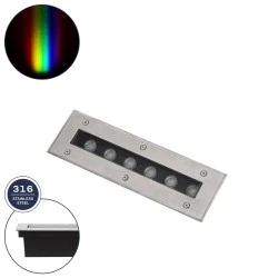 Φωτιστικό UNDERGROUND-REMVI χωνευτό Wall Washer δαπέδου LED 9W RGBW 765lm 10° DC 24V IP68 L30xW9xH8.5cm 