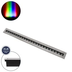 Wall Washer δαπέδου LED UNDERGROUND-REMVI  χωνευτό 24W RGBW 2040lm 10° DC 24V αδιάβροχο IP68 L100xW9xH7.2cm 