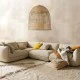 Κρεμαστό φωτιστικό Boho BORA-BORA 1 x E27 AC 220-240V μπεζ με υφασμάτινο καπέλο φυσικού σχεδιασμού Μ45 x Π45 x Υ44