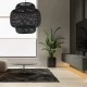 GloboStar® MALDIVES 00579 Boho Κρεμαστό Φωτιστικό Πλέγμα Μονόφωτο 1 x E27 IP20 Μαύρο Ξύλο - Μ56 x Π56 x Y54cm