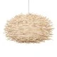 GloboStar® MINORCA 01731 Boho Κρεμαστό Φωτιστικό Ανάρτηση Μονόφωτο 1 x E27 IP20 Μπεζ Ξύλο - Μ60 x Π60 x Y35cm