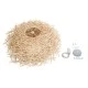 GloboStar® MINORCA 01731 Boho Κρεμαστό Φωτιστικό Ανάρτηση Μονόφωτο 1 x E27 IP20 Μπεζ Ξύλο - Μ60 x Π60 x Y35cm