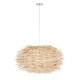 GloboStar® MINORCA 01731 Boho Κρεμαστό Φωτιστικό Ανάρτηση Μονόφωτο 1 x E27 IP20 Μπεζ Ξύλο - Μ60 x Π60 x Y35cm