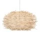 GloboStar® MINORCA 01731 Boho Κρεμαστό Φωτιστικό Ανάρτηση Μονόφωτο 1 x E27 IP20 Μπεζ Ξύλο - Μ60 x Π60 x Y35cm