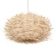 GloboStar® MINORCA 01731 Boho Κρεμαστό Φωτιστικό Ανάρτηση Μονόφωτο 1 x E27 IP20 Μπεζ Ξύλο - Μ60 x Π60 x Y35cm
