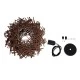 GloboStar® MINORCA 01732 Boho Κρεμαστό Φωτιστικό Ανάρτηση Μονόφωτο 1 x E27 IP20 Καφέ Ξύλο - Μ30 x Π30 x Y18cm