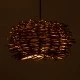 GloboStar® MINORCA 01732 Boho Κρεμαστό Φωτιστικό Ανάρτηση Μονόφωτο 1 x E27 IP20 Καφέ Ξύλο - Μ30 x Π30 x Y18cm