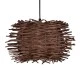 Κρεμαστό φωτιστικό Boho MINORCA 1 x E27 AC 220-240V καφέ με υφασμάτινο καπέλο φυσικού σχεδιασμού Μ35 x Π35 x Υ23