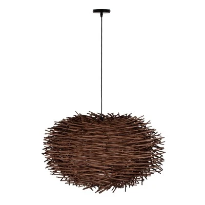 Κρεμαστό φωτιστικό Boho MINORCA 1 x E27 AC 220-240V καφέ με υφασμάτινο καπέλο φυσικού σχεδιασμού Μ60 x Π60 x Υ35 Κρεμαστό φωτιστικό Boho MINORCA 1 x E27 AC 220-240V καφέ με υφασμάτινο καπέλο φυσικού σχεδιασμού Μ60 x Π60 x Υ35