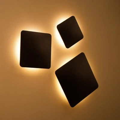 Μοντέρνα απλίκα τοίχου LED kelvo® HELIO-S 10W 1150lm 120° AC 220-240V IP65 θερμό λευκό 2700K μαύρο ματ 21x5x21cm