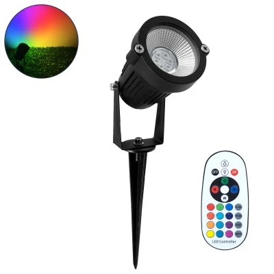 Προβολάκι κήπου καρφωτό και δαπέδου Epistar 5050 SMD LED 10W 1000lm 35° 24V με ασύρματο χειριστήριο πολύχρωμο RGB ντιμαριζόμενο IP67