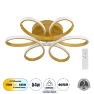 Φωτιστικό Οροφής Design LED MARGARET CCT 54W 6210lm 360° AC 220-240V - Εναλλαγή Φωτισμού μέσω Τηλεχειριστηρίου All In One Ψυχρό - Χρυσό Βούρτσας Φωτιστικό Οροφής Design LED MARGARET CCT 54W 6210lm 360° AC 220-240V - Εναλλαγή Φωτισμού μέσω Τηλεχειριστηρίου All In One Ψυχρό - Χρυσό Βούρτσας