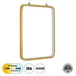 Κρεμαστό Φωτιστικό NEROBA Linear Design LED CCT 18W 1980lm 360° AC 220-240V - Εναλλαγή Φωτισμού μέσω Διακόπτη On/Off All In One  Μ29 x Π2 x Υ36cm - Χρυσό Βούρτσας 