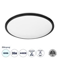 Πλαφονιέρα Οροφής LED TUFFIN 36W 4140lm 120° AC 220-240V Αδιάβροχη IP54 Φ48 x Υ6.5cm Ψυχρό Λευκό 6000K - Μαύρο