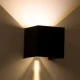 kelvo® AXIS-S Μοντέρνα Επιτοίχια Απλίκα LED 10W 1150lm IP65 θερμό λευκό 2700K με δέσμη 5°/60° μαύρο ματ 10x10x10cm 60562