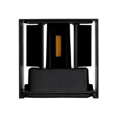 kelvo® AXIS-S Μοντέρνα Επιτοίχια Απλίκα LED 10W 1150lm IP65 θερμό λευκό 2700K με δέσμη 5°/60° μαύρο ματ 10x10x10cm 60562