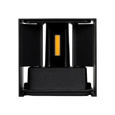 kelvo® AXIS-S Μοντέρνα Επιτοίχια Απλίκα LED 10W 1150lm IP65 θερμό λευκό 2700K με δέσμη 5°/60° μαύρο ματ 10x10x10cm 60562