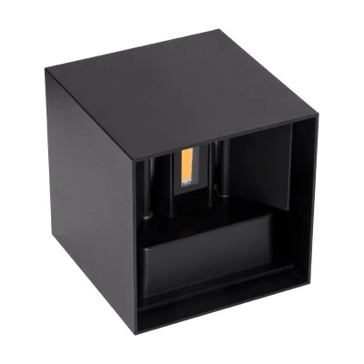 kelvo® AXIS-S Μοντέρνα Επιτοίχια Απλίκα LED 10W 1150lm IP65 θερμό λευκό 2700K με δέσμη 5°/60° μαύρο ματ 10x10x10cm 60562