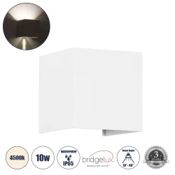 Επιτοίχια απλίκα LED kelvo® AXIS-S 10W 1200lm φυσικό λευκό 4500K IP65 λευκό ματ 10x10x10cm 5°/60°