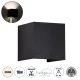 Μοντέρνα επιτοίχια απλίκα LED kelvo® AXIS-S 10W 1200lm 5°/60° AC 220-240V αδιάβροχη IP65 φυσικό λευκό 4500K Bridgelux COB μαύρο ματ 10x10x10cm