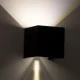 Μοντέρνα επιτοίχια απλίκα LED kelvo® AXIS-S 10W 1200lm 5°/60° AC 220-240V αδιάβροχη IP65 φυσικό λευκό 4500K Bridgelux COB μαύρο ματ 10x10x10cm