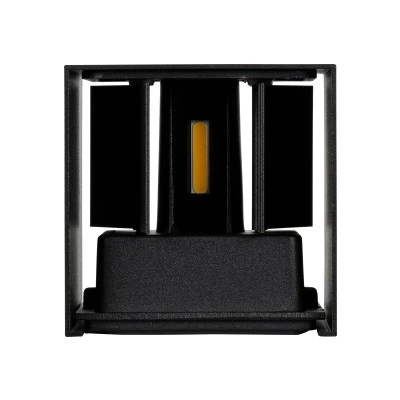Μοντέρνα επιτοίχια απλίκα LED kelvo® AXIS-S 10W 1200lm 5°/60° AC 220-240V αδιάβροχη IP65 φυσικό λευκό 4500K Bridgelux COB μαύρο ματ 10x10x10cm