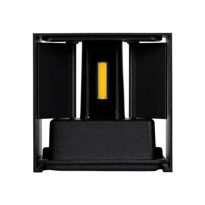 Μοντέρνα επιτοίχια απλίκα LED kelvo® AXIS-S 10W 1200lm 5°/60° AC 220-240V αδιάβροχη IP65 φυσικό λευκό 4500K Bridgelux COB μαύρο ματ 10x10x10cm