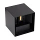 Μοντέρνα επιτοίχια απλίκα LED kelvo® AXIS-S 10W 1200lm 5°/60° AC 220-240V αδιάβροχη IP65 φυσικό λευκό 4500K Bridgelux COB μαύρο ματ 10x10x10cm