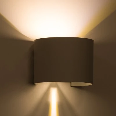 Μοντέρνο επιτοίχιο φωτιστικό LED kelvo® AXIS-R 10W 1150lm 5°/60° AC 220-240V IP65 θερμό λευκό 2700K λευκό ματ 10x10x10cm