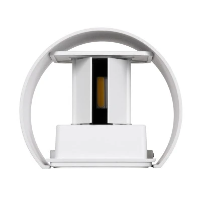 Μοντέρνο επιτοίχιο φωτιστικό LED kelvo® AXIS-R 10W 1150lm 5°/60° AC 220-240V IP65 θερμό λευκό 2700K λευκό ματ 10x10x10cm