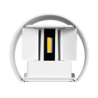 Μοντέρνο επιτοίχιο φωτιστικό LED kelvo® AXIS-R 10W 1150lm 5°/60° AC 220-240V IP65 θερμό λευκό 2700K λευκό ματ 10x10x10cm