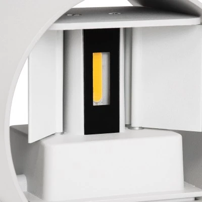 Μοντέρνο επιτοίχιο φωτιστικό LED kelvo® AXIS-R 10W 1150lm 5°/60° AC 220-240V IP65 θερμό λευκό 2700K λευκό ματ 10x10x10cm
