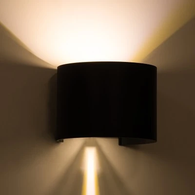 Μοντέρνο επιτοίχιο φωτιστικό LED kelvo® AXIS-R 10W 1150lm IP65 θερμό λευκό 2700K γκρι ανθρακί ματ 10x10x10cm