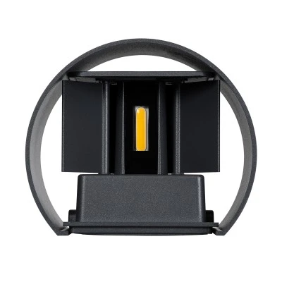 Μοντέρνο επιτοίχιο φωτιστικό LED kelvo® AXIS-R 10W 1150lm IP65 θερμό λευκό 2700K γκρι ανθρακί ματ 10x10x10cm