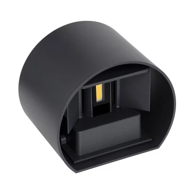 Μοντέρνο επιτοίχιο φωτιστικό LED kelvo® AXIS-R 10W 1150lm IP65 θερμό λευκό 2700K γκρι ανθρακί ματ 10x10x10cm