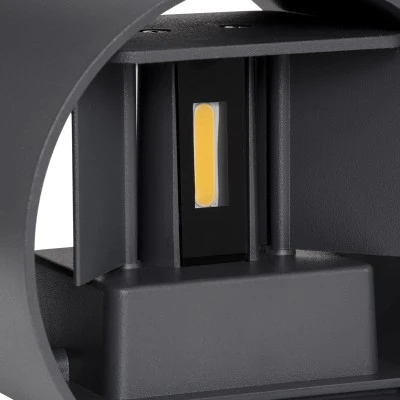 Μοντέρνο επιτοίχιο φωτιστικό LED kelvo® AXIS-R 10W 1150lm IP65 θερμό λευκό 2700K γκρι ανθρακί ματ 10x10x10cm