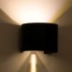 Μοντέρνο επιτοίχιο φωτιστικό LED kelvo® AXIS-R 10W 1000lm IP65 θερμό λευκό 2700K μαύρο ματ 10x10x10cm