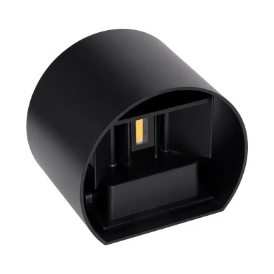 Μοντέρνο επιτοίχιο φωτιστικό LED kelvo® AXIS-R 10W 1000lm IP65 θερμό λευκό 2700K μαύρο ματ 10x10x10cm