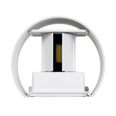 Μοντέρνα επιτοίχια απλίκα LED kelvo® AXIS-R 10W 1250lm 5°/60° AC 220-240V IP65 ψυχρό λευκό 6000K λευκό ματ 10x10x10cm
