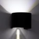 Μοντέρνα επιτοίχια απλίκα LED kelvo® AXIS-R 10W 1250lm ψυχρό λευκό 6000K IP65 μαύρο ματ 10x10x10cm
