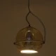 GloboStar® GLASSO 60927 Μοντέρνο Κρεμαστό Φωτιστικό Μπάλα Μονόφωτο 1 x E27 IP20 Μελί Γυαλί με Ασημί Μέταλλο - Μ27 x Π27 x Υ52cm