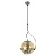 GloboStar® GLASSO 60927 Μοντέρνο Κρεμαστό Φωτιστικό Μπάλα Μονόφωτο 1 x E27 IP20 Μελί Γυαλί με Ασημί Μέταλλο - Μ27 x Π27 x Υ52cm