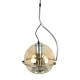 GloboStar® GLASSO 60927 Μοντέρνο Κρεμαστό Φωτιστικό Μπάλα Μονόφωτο 1 x E27 IP20 Μελί Γυαλί με Ασημί Μέταλλο - Μ27 x Π27 x Υ52cm