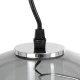 GloboStar® GLASSO 60928 Μοντέρνο Κρεμαστό Φωτιστικό Οροφής Μονόφωτο 1 x E27 Φιμέ Καθρεπτιζέ Νίκελ Γυάλινη Μπάλα με Μεταλλικό Επιχρωμιωμένο Σώμα Φ27 x Υ52cm