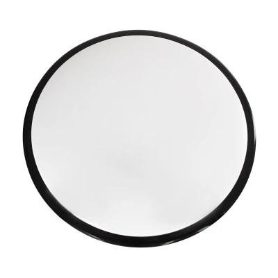 GloboStar® TUFFIN 60998 Πλαφονιέρα Οροφής LED 36W 4140lm 120° AC 220-240V Αδιάβροχη IP54 Φ48 x Υ6.5cm Ψυχρό Λευκό 6000K - Μαύρο - Bridgelux Chips - 3 Years Warranty