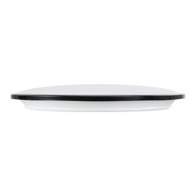 GloboStar® TUFFIN 60998 Πλαφονιέρα Οροφής LED 36W 4140lm 120° AC 220-240V Αδιάβροχη IP54 Φ48 x Υ6.5cm Ψυχρό Λευκό 6000K - Μαύρο - Bridgelux Chips - 3 Years Warranty