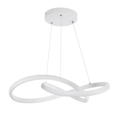 GloboStar® DEXTER 61050 Κρεμαστό Φωτιστικό Οροφής Design LED CCT 72W 8064lm 300° AC 220-240V - Εναλλαγή Φωτισμού μέσω Τηλεχειριστηρίου All In One Ψυχρό 6000k+Φυσικό 4500k+Θερμό 2700k Dimmable Φ56cm - Λευκό - 3 Years Warranty