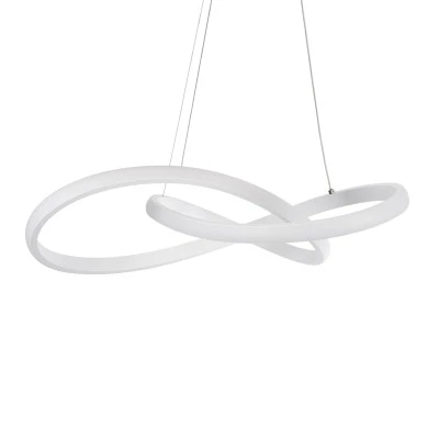 GloboStar® DEXTER 61050 Κρεμαστό Φωτιστικό Οροφής Design LED CCT 72W 8064lm 300° AC 220-240V - Εναλλαγή Φωτισμού μέσω Τηλεχειριστηρίου All In One Ψυχρό 6000k+Φυσικό 4500k+Θερμό 2700k Dimmable Φ56cm - Λευκό - 3 Years Warranty