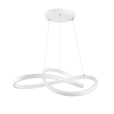 GloboStar® DEXTER 61050 Κρεμαστό Φωτιστικό Οροφής Design LED CCT 72W 8064lm 300° AC 220-240V - Εναλλαγή Φωτισμού μέσω Τηλεχειριστηρίου All In One Ψυχρό 6000k+Φυσικό 4500k+Θερμό 2700k Dimmable Φ56cm - Λευκό - 3 Years Warranty